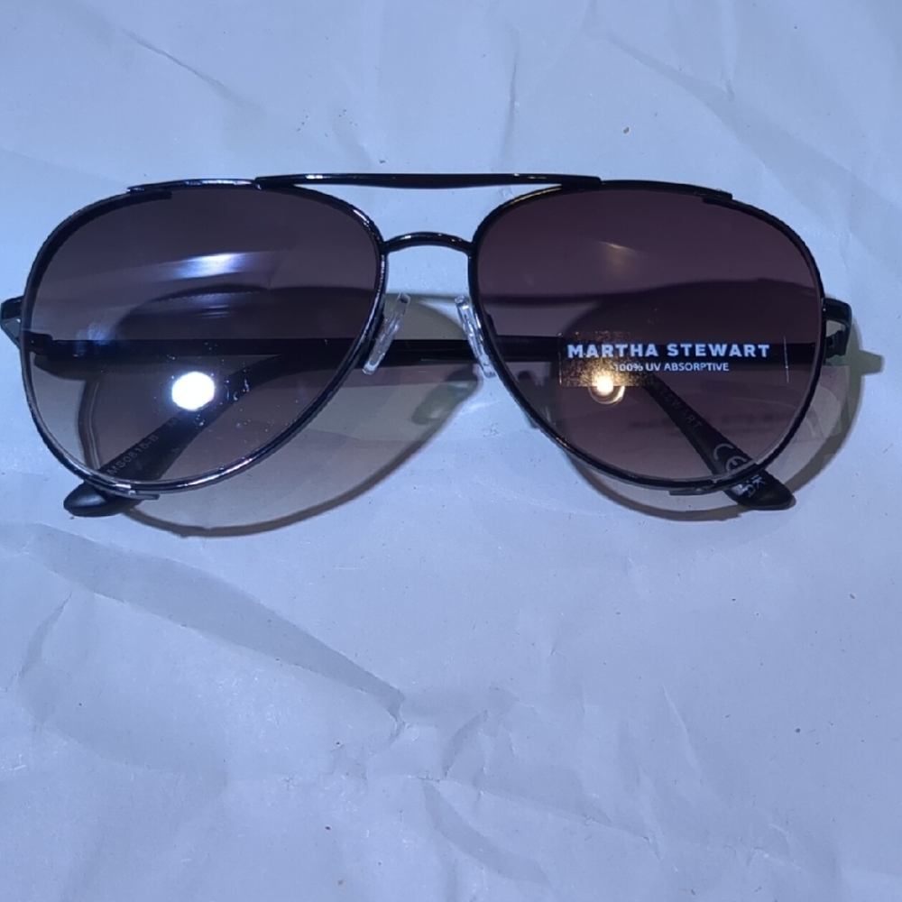 Martha Stewart Black Aviator Shades